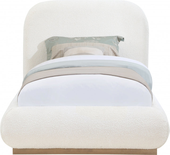 Vaughn Boucle Fabric Upholstered Twin Bed - Cream - B1209-Twin-CREAM_3