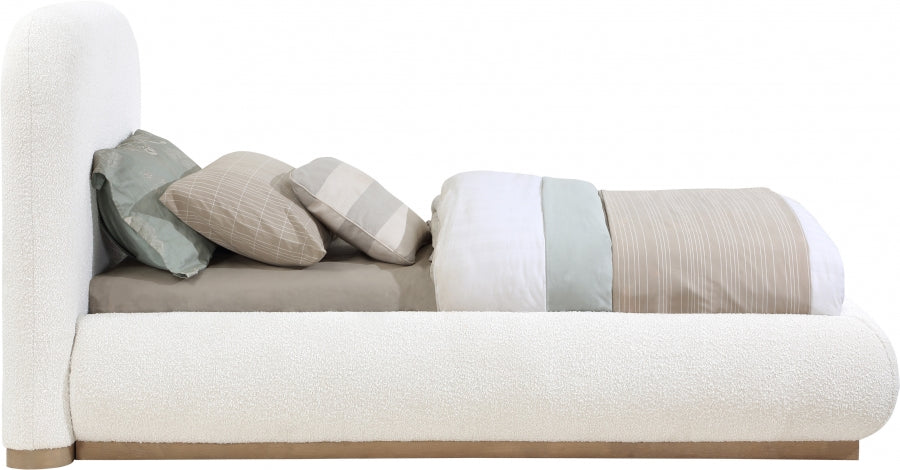 Vaughn Boucle Fabric Upholstered Twin Bed - Cream - B1209-Twin-CREAM_4