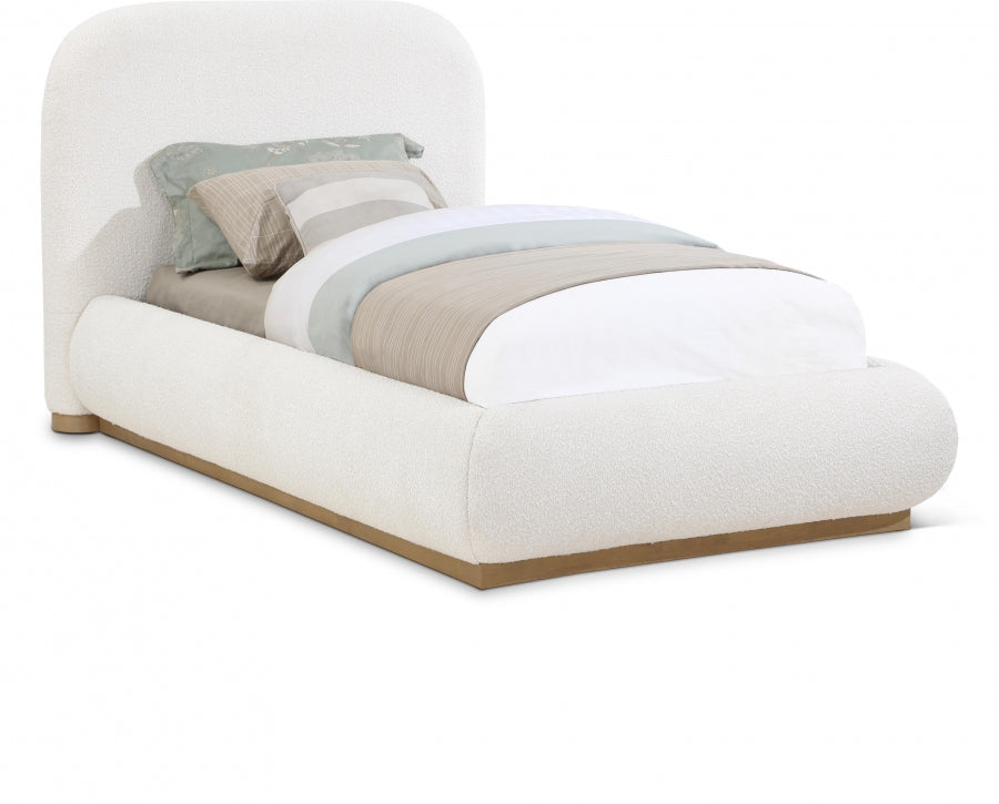 Vaughn Boucle Fabric Upholstered Twin Bed - Cream - B1209-Twin-CREAM_1