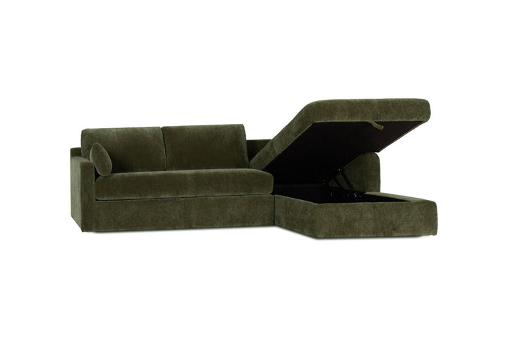 Alden Sectional Couch With Pull Out Bed And Storage Chaise
