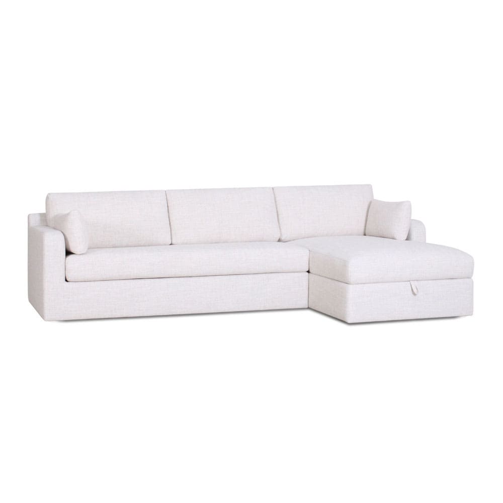 Open storage chaise on Alden sleeper sectional sofa