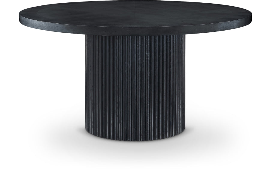 Belinda 60" Solid Wood And Oak Veneer Dining Table - Black - 730-T-BLACK_1