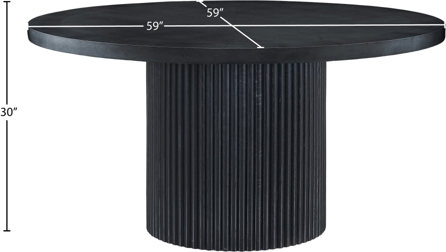 Belinda 60" Solid Wood And Oak Veneer Dining Table - Black - 730-T-BLACK_6