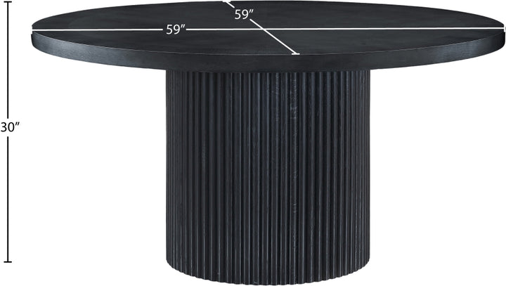 Belinda 60" Solid Wood And Oak Veneer Dining Table - Black - 730-T-BLACK_6