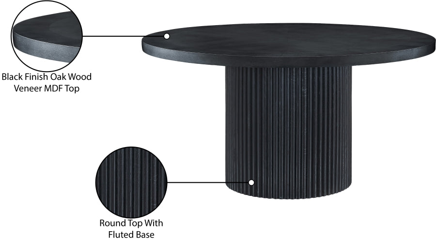 Belinda 60" Solid Wood And Oak Veneer Dining Table - Black - 730-T-BLACK_7
