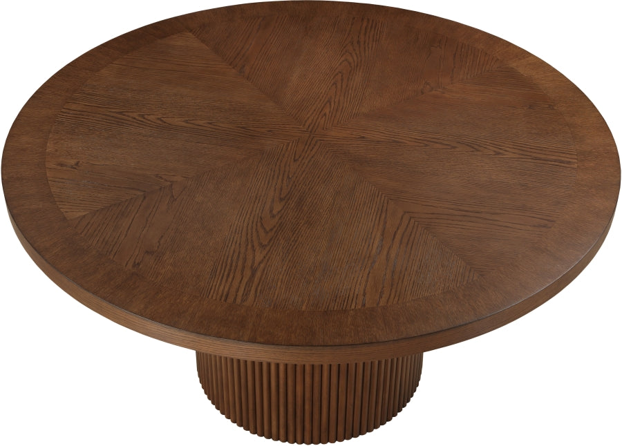 Belinda 60" Solid Wood And Oak Veneer Dining Table - Brown - 730-T-BROWN_4