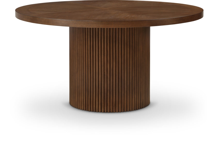 Belinda 60" Solid Wood And Oak Veneer Dining Table - Brown - 730-T-BROWN_1