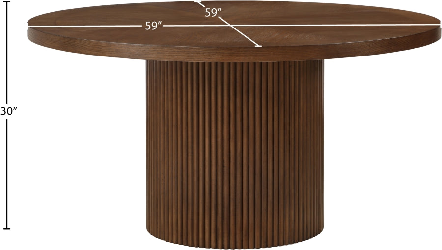 Belinda 60" Solid Wood And Oak Veneer Dining Table - Brown - 730-T-BROWN_6