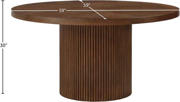 Belinda 60" Solid Wood And Oak Veneer Dining Table - Brown - 730-T-BROWN_6