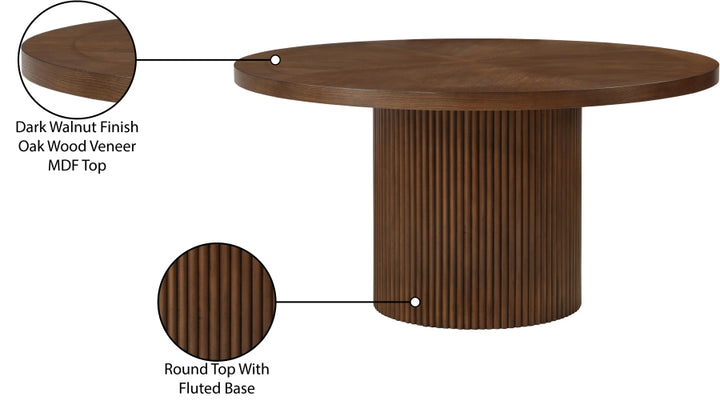 Belinda 60" Solid Wood And Oak Veneer Dining Table - Brown - 730-T-BROWN_7
