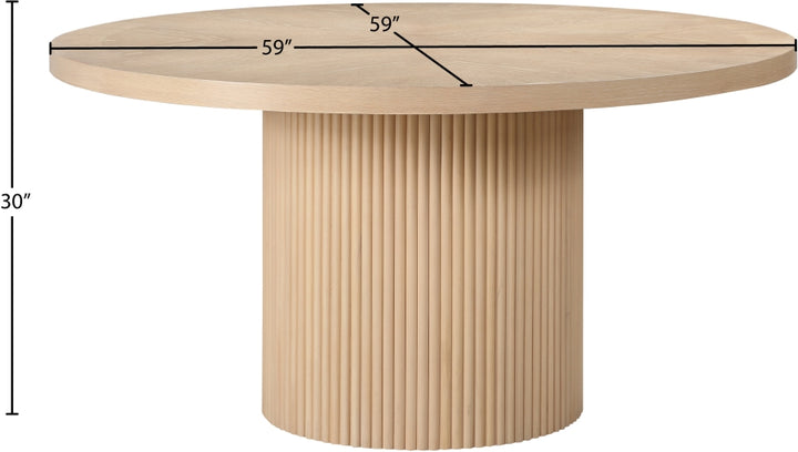Belinda 60" Solid Wood And Oak Veneer Dining Table - Natural - 730-T-NATURAL_6