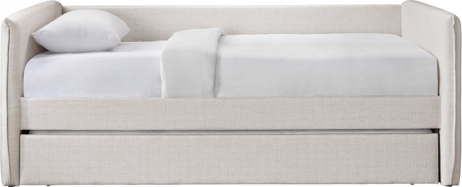 Colton Linen Textured Fabric Upholstered Twin Daybed - Cream - Colton-Twin-CREAM_3
