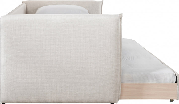 Colton Linen Textured Fabric Upholstered Twin Daybed - Cream - Colton-Twin-CREAM_4