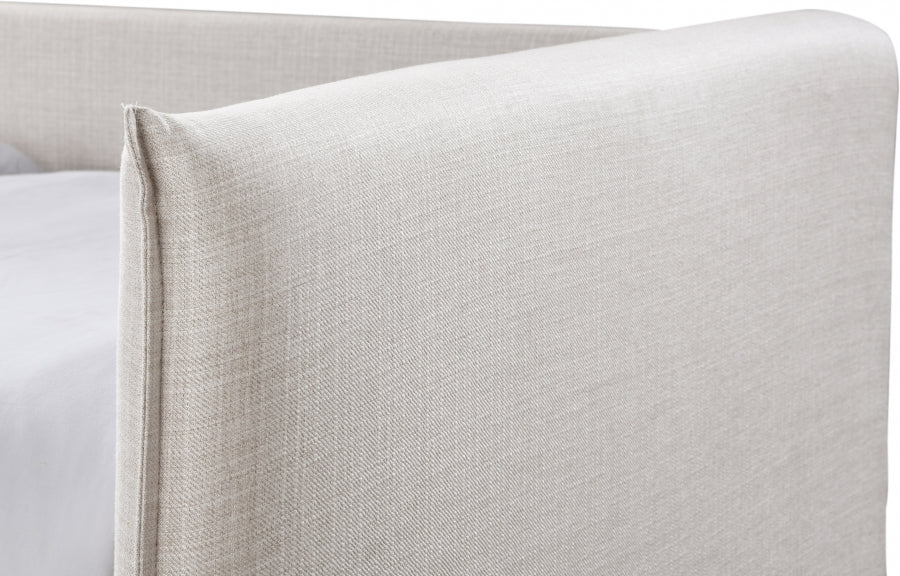 Colton Linen Textured Fabric Upholstered Twin Daybed - Cream - Colton-Twin-CREAM_6