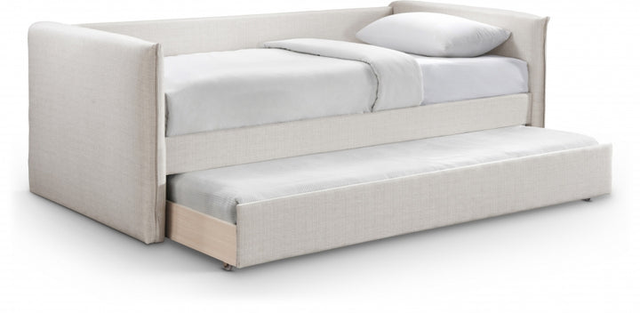 Colton Linen Textured Fabric Upholstered Twin Daybed - Cream - Colton-Twin-CREAM_1