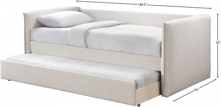 Colton Linen Textured Fabric Upholstered Twin Daybed - Cream - Colton-Twin-CREAM_7