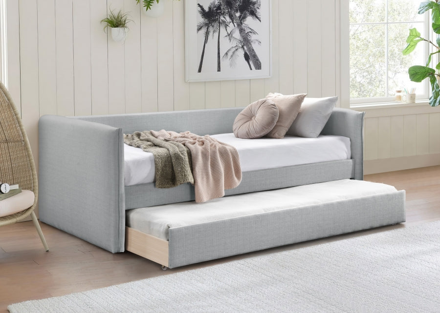 Colton Linen Textured Fabric Upholstered Twin Daybed - Grey - Colton-Twin-GREY_2
