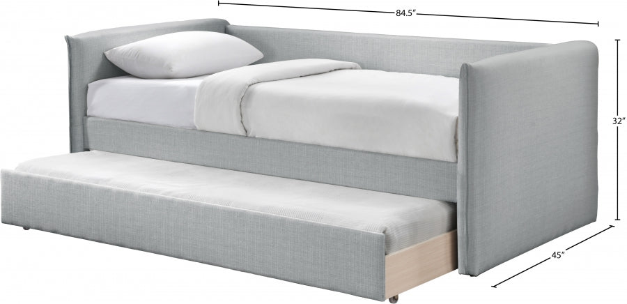 Colton Linen Textured Fabric Upholstered Twin Daybed - Grey - Colton-Twin-GREY_7