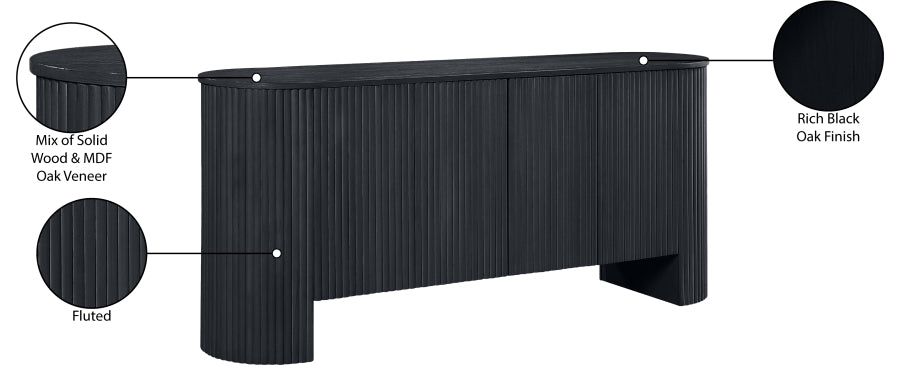 Belinda Beech Wood And Oak Veneer Sideboard / Buffet