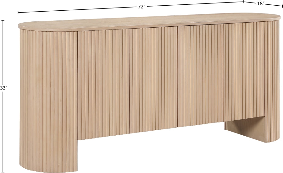 Belinda Beech Wood And Oak Veneer Sideboard / Buffet