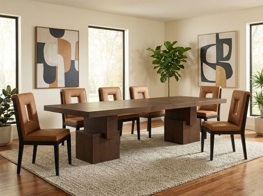 Anzio 96" - 144" Oak Veneer Extendable Dining Table - Brown - 722-T-BROWN_2