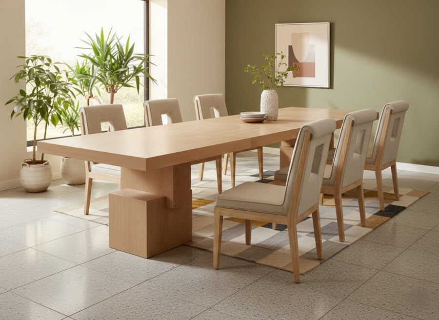 Anzio 96" - 144" Oak Veneer Extendable Dining Table - Natural - 722-T-NATURAL_2