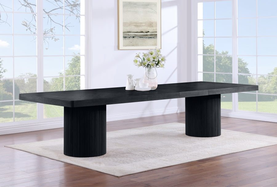 Belinda 96" - 144" Solid Wood And Oak Veneer Extendable Dining Table - Black - 741-T-BLACK_2