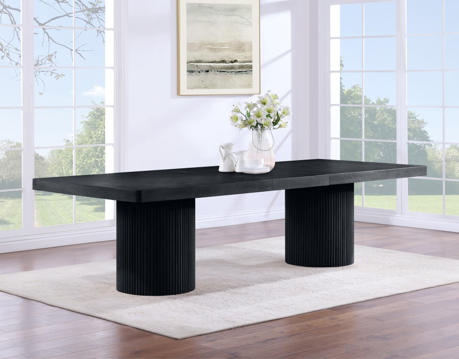 Belinda 96" - 144" Solid Wood And Oak Veneer Extendable Dining Table - Black - 741-T-BLACK_4