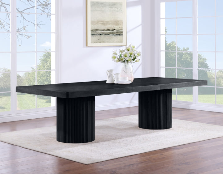 Belinda 96" - 144" Solid Wood And Oak Veneer Extendable Dining Table - Black - 741-T-BLACK_4