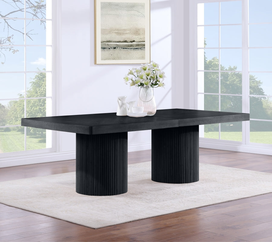 Belinda 96" - 144" Solid Wood And Oak Veneer Extendable Dining Table - Black - 741-T-BLACK_5