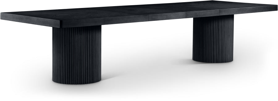 Belinda 96" - 144" Solid Wood And Oak Veneer Extendable Dining Table - Black - 741-T-BLACK_1