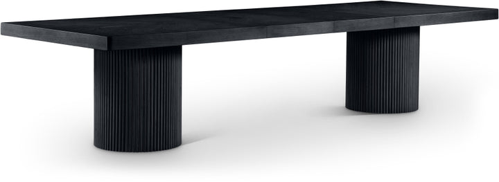 Belinda 96" - 144" Solid Wood And Oak Veneer Extendable Dining Table - Black - 741-T-BLACK_1