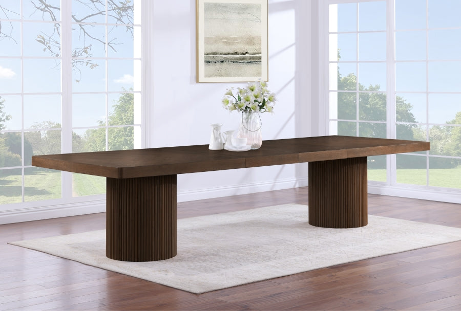 Belinda 96" - 144" Solid Wood And Oak Veneer Extendable Dining Table - Brown - 741-T-BROWN_2
