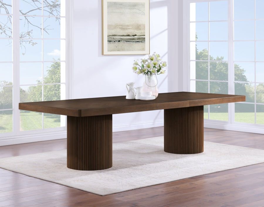 Belinda 96" - 144" Solid Wood And Oak Veneer Extendable Dining Table - Brown - 741-T-BROWN_4