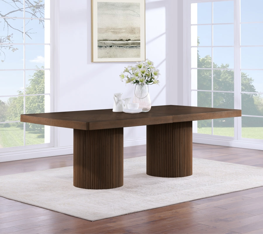 Belinda 96" - 144" Solid Wood And Oak Veneer Extendable Dining Table - Brown - 741-T-BROWN_5