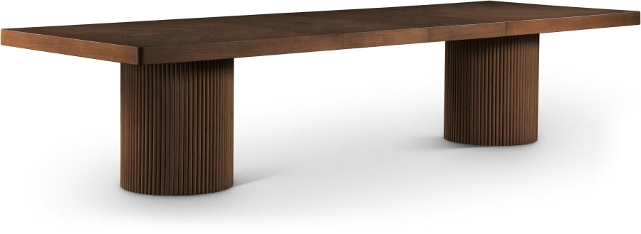 Belinda 96" - 144" Solid Wood And Oak Veneer Extendable Dining Table - Brown - 741-T-BROWN_1
