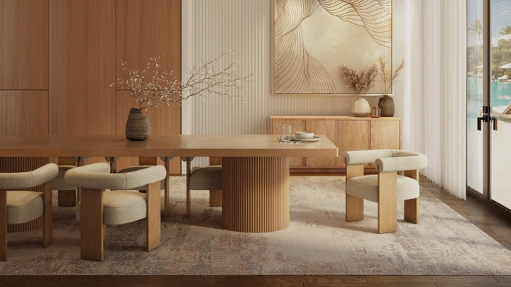 Belinda 96" - 144" Solid Wood And Oak Veneer Extendable Dining Table - Natural - 741-T-NATURAL_2