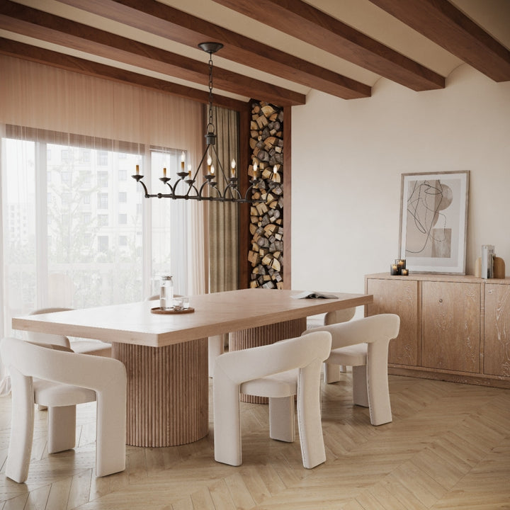Belinda 96" - 144" Solid Wood And Oak Veneer Extendable Dining Table - Natural - 741-T-NATURAL_5