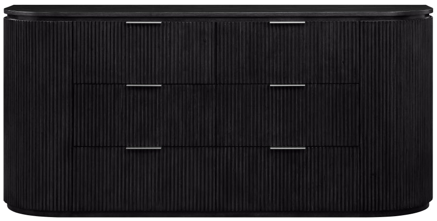 Astrid Solid Wood And Oak Veneer Dresser - Black - 818-D-BLACK_3