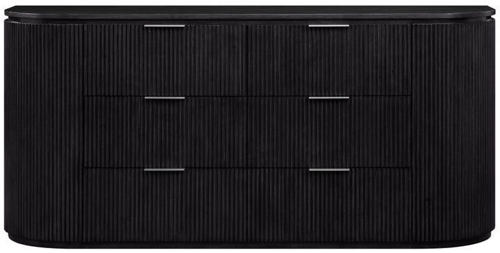 Astrid Solid Wood And Oak Veneer Dresser - Black - 818-D-BLACK_3