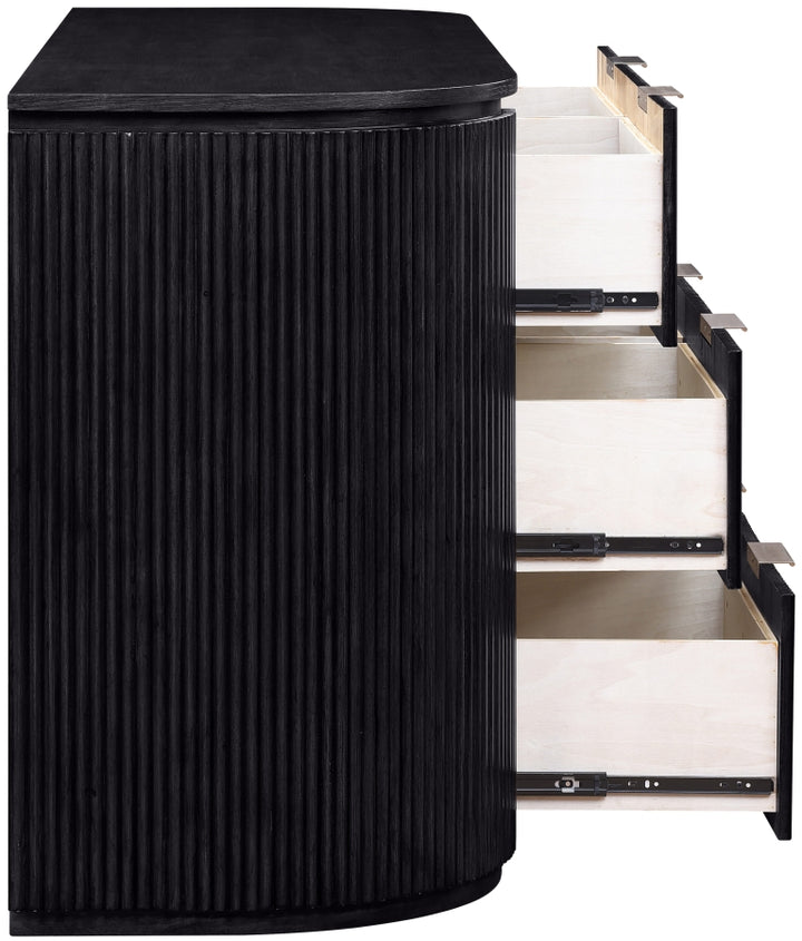 Astrid Solid Wood And Oak Veneer Dresser - Black - 818-D-BLACK_6