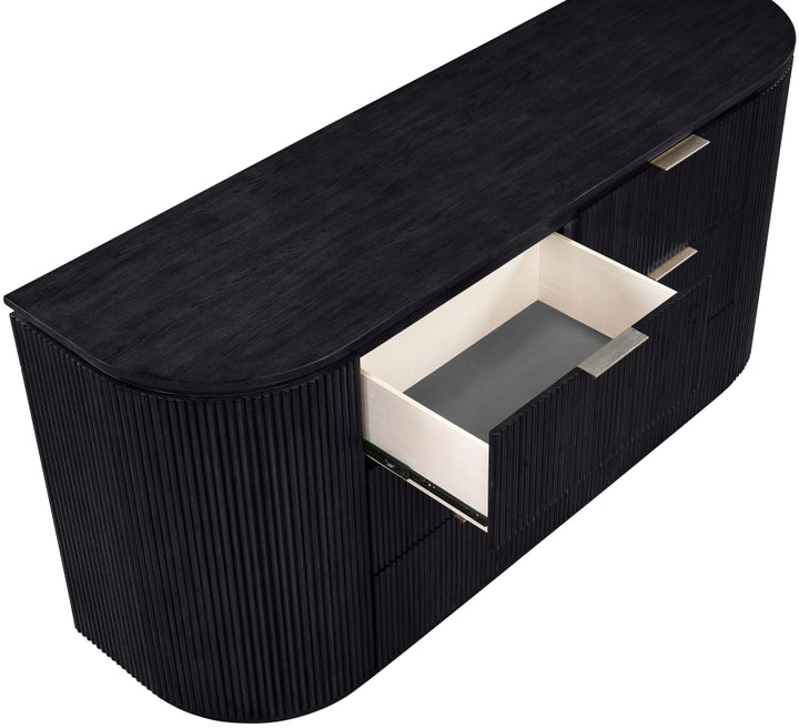 Astrid Solid Wood And Oak Veneer Dresser - Black - 818-D-BLACK_7