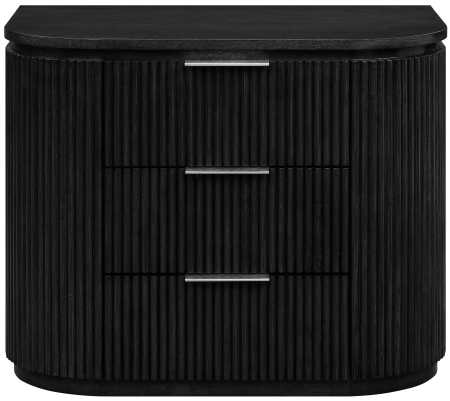 Astrid Solid Wood And Oak Veneer Nightstand - Black - 818-NS-BLACK_3