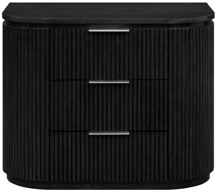 Astrid Solid Wood And Oak Veneer Nightstand - Black - 818-NS-BLACK_3