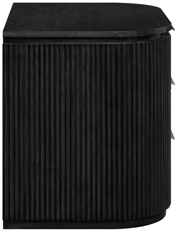 Astrid Solid Wood And Oak Veneer Nightstand - Black - 818-NS-BLACK_4