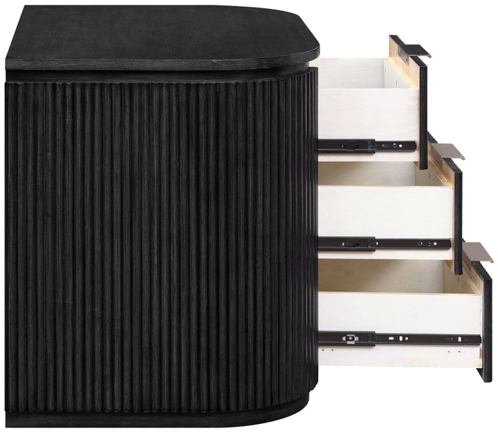 Astrid Solid Wood And Oak Veneer Nightstand - Black - 818-NS-BLACK_6