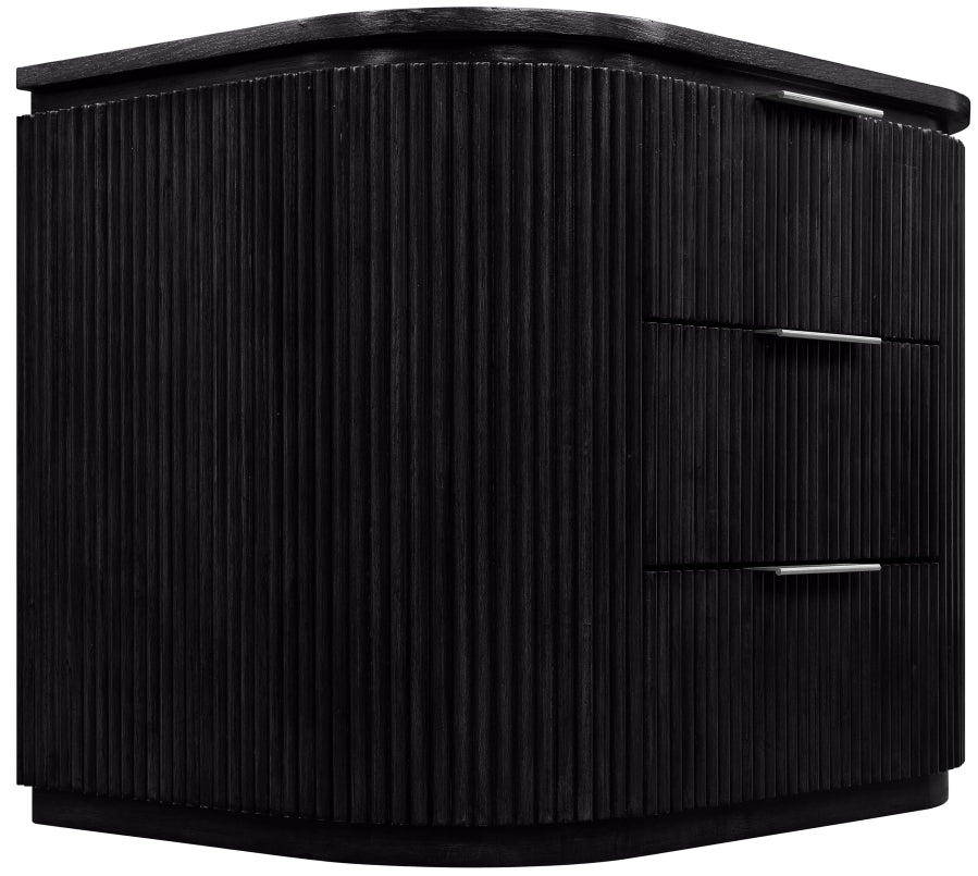 Astrid Solid Wood And Oak Veneer Nightstand - Black - 818-NS-BLACK_7