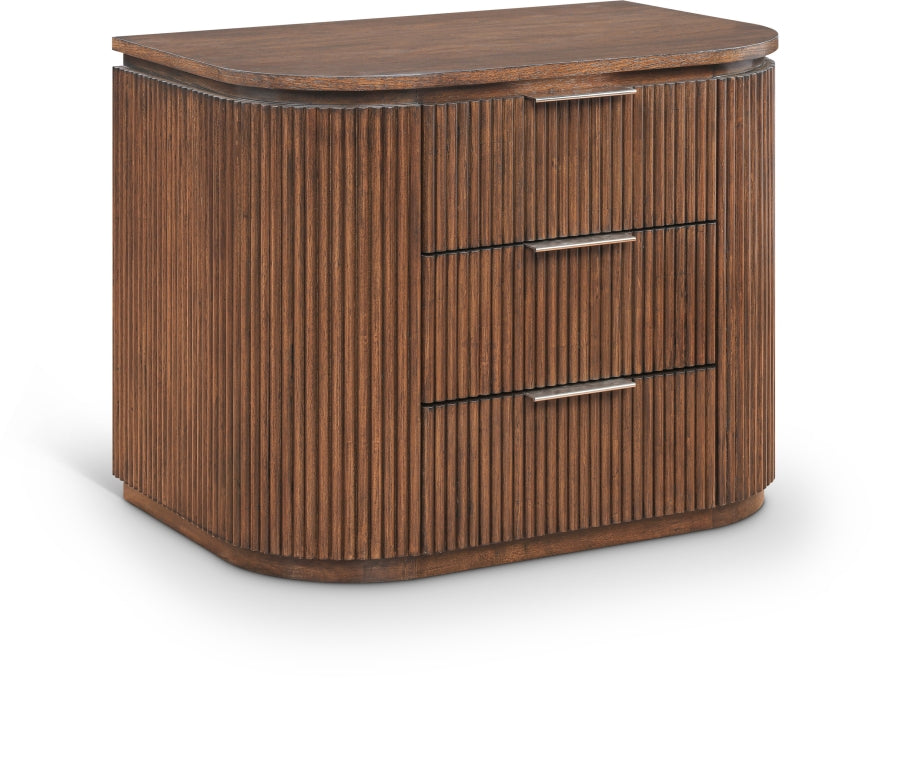 Astrid Solid Wood And Oak Veneer Nightstand - Brown - 818-NS-BROWN_1