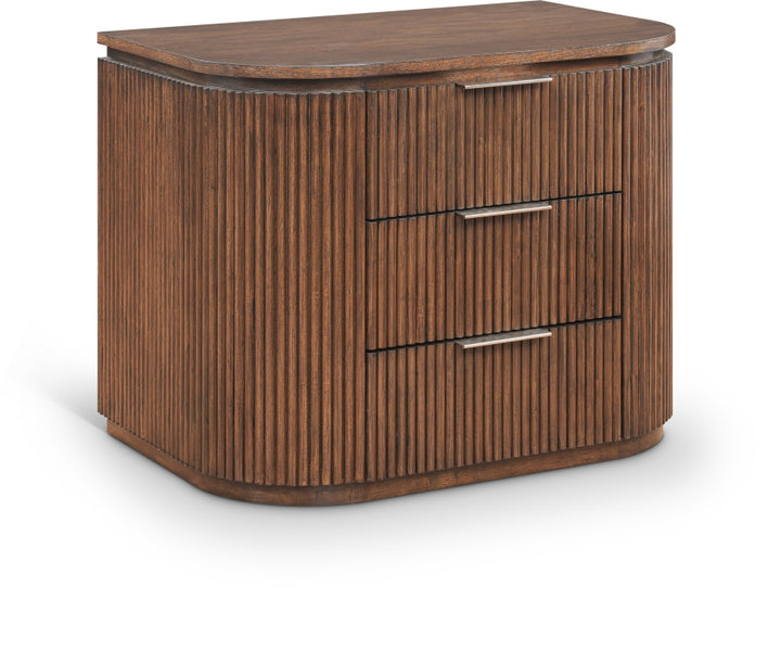 Astrid Solid Wood And Oak Veneer Nightstand - Brown - 818-NS-BROWN_1