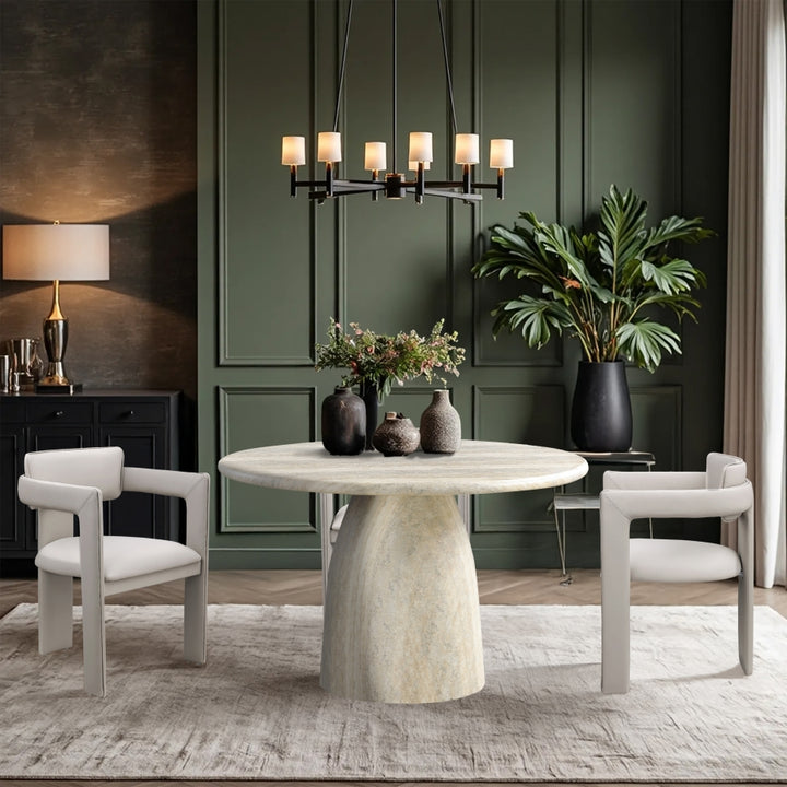 Cosenza Travertine Finish Indoor / Outdoor Concrete Dining Table - Travertine - 701Travertine-T-TRAVERTINE_2
